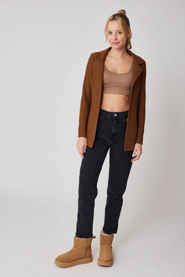 Önü Fermuarlı Yakalı Ceket - 7