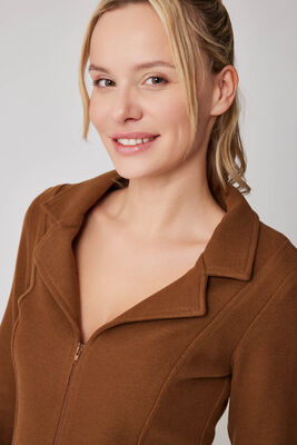 Önü Fermuarlı Yakalı Ceket - 10