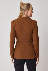 Önü Fermuarlı Yakalı Ceket - 12