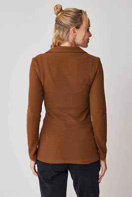 Önü Fermuarlı Yakalı Ceket - 12