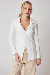 Önü Fermuarlı Yakalı Ceket - 13