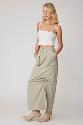 Paraşüt Kumaş Önü Büzgülü Cepli Etek - 2