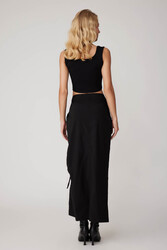 Paraşüt Kumaş Önü Büzgülü Cepli Etek - 10