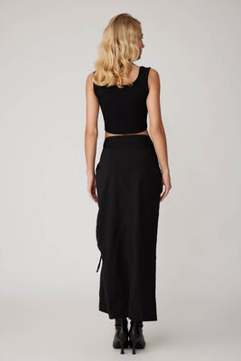 Paraşüt Kumaş Önü Büzgülü Cepli Etek - Thumbnail (9)