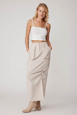 Paraşüt Kumaş Önü Büzgülü Cepli Etek - Thumbnail (10)