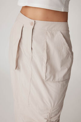 Paraşüt Kumaş Önü Büzgülü Cepli Etek - Thumbnail (15)