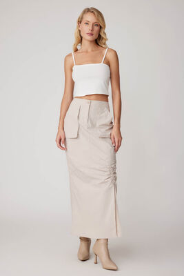 Paraşüt Kumaş Önü Büzgülü Cepli Etek - Thumbnail (14)