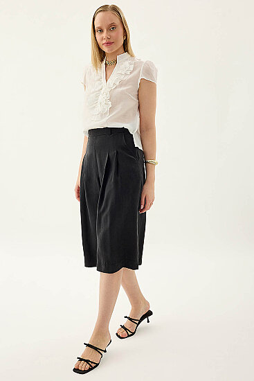 Pens Detaylı Uzun Bermuda Şort - 3