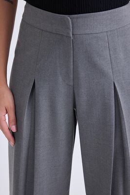 Pileli Geniş Paça Pantolon - Thumbnail (13)