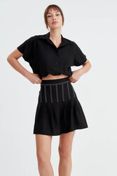 Pileli Mini Etek - 6