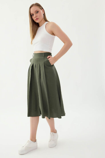 Piliseli Cepli Midi Etek - 9