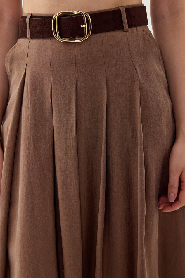 Piliseli Cepli Midi Etek - 17