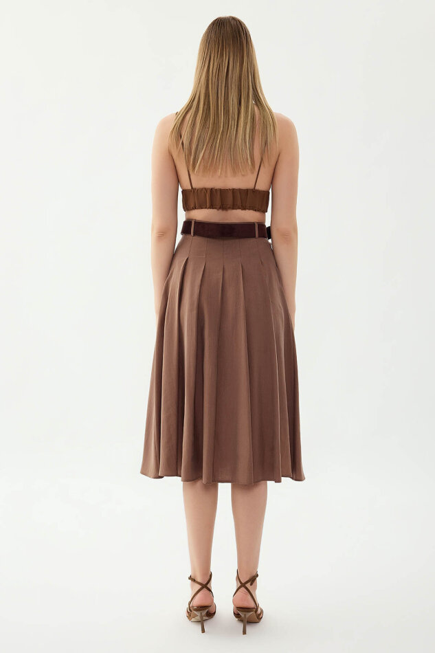 Piliseli Cepli Midi Etek - 16