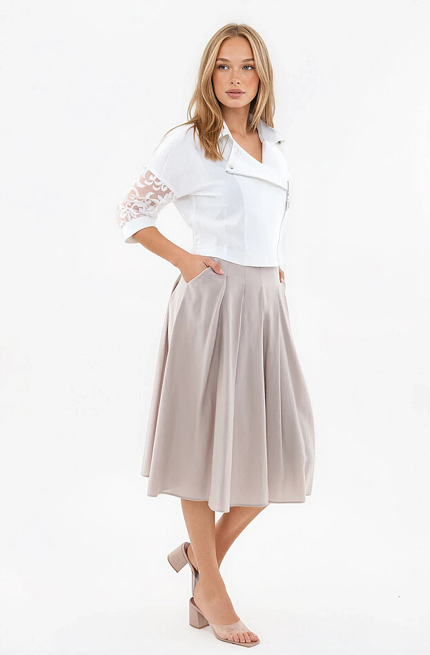 Piliseli Cepli Midi Etek - 19