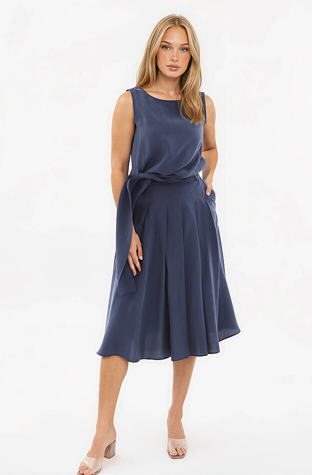 Piliseli Cepli Midi Etek - 22