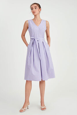 Pötikare Desen Beli Kuşaklı Elbise - 4