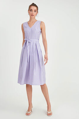 Pötikare Desen Beli Kuşaklı Elbise - 5