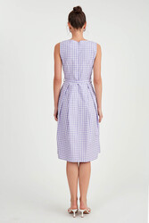 Pötikare Desen Beli Kuşaklı Elbise - 6