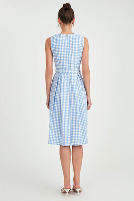 Pötikare Desen Beli Kuşaklı Elbise - 12