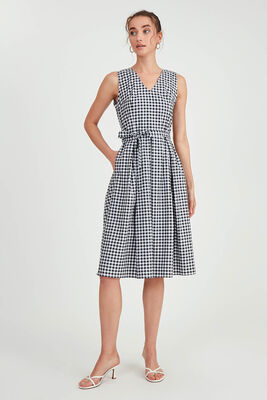 Pötikare Desen Beli Kuşaklı Elbise - 13