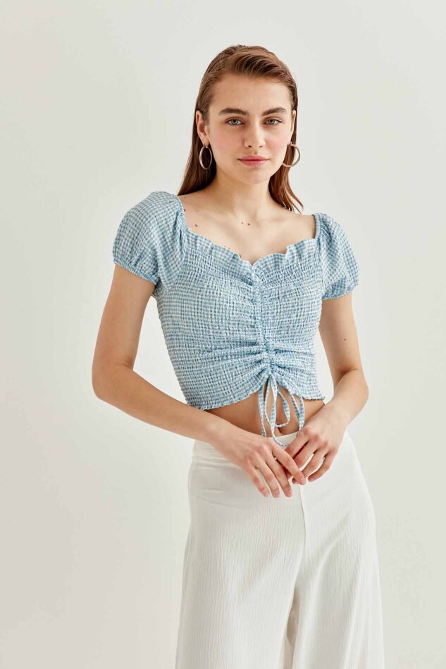 Pötikare Önden Büzmeli Mini Bluz - 4
