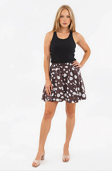 Puantiye Desenli Balon Etek