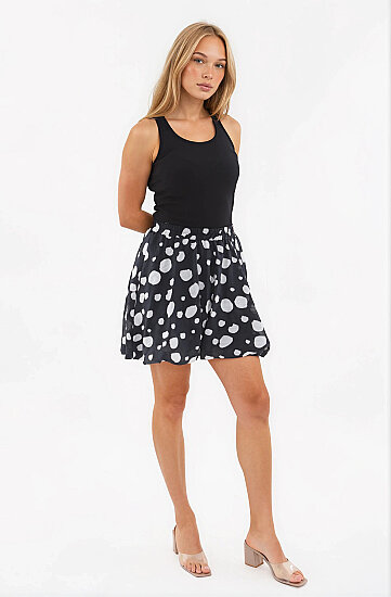 Puantiye Desenli Balon Etek - 7