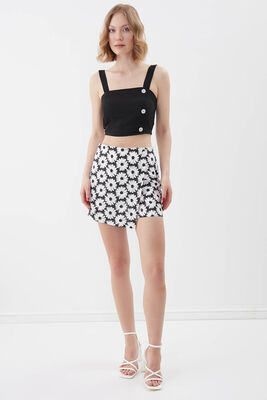 Sedef Düğmeli Sırtı Gipeli Crop Bluz - Thumbnail (17)