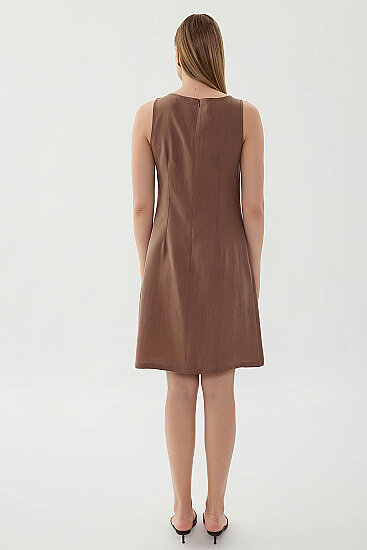 Sıfır Kol Güpürlü Elbise - 17