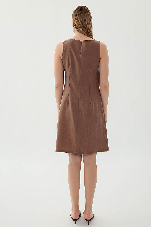 Sıfır Kol Güpürlü Elbise - 17