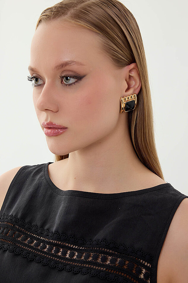 Sıfır Kol Güpürlü Elbise - 30