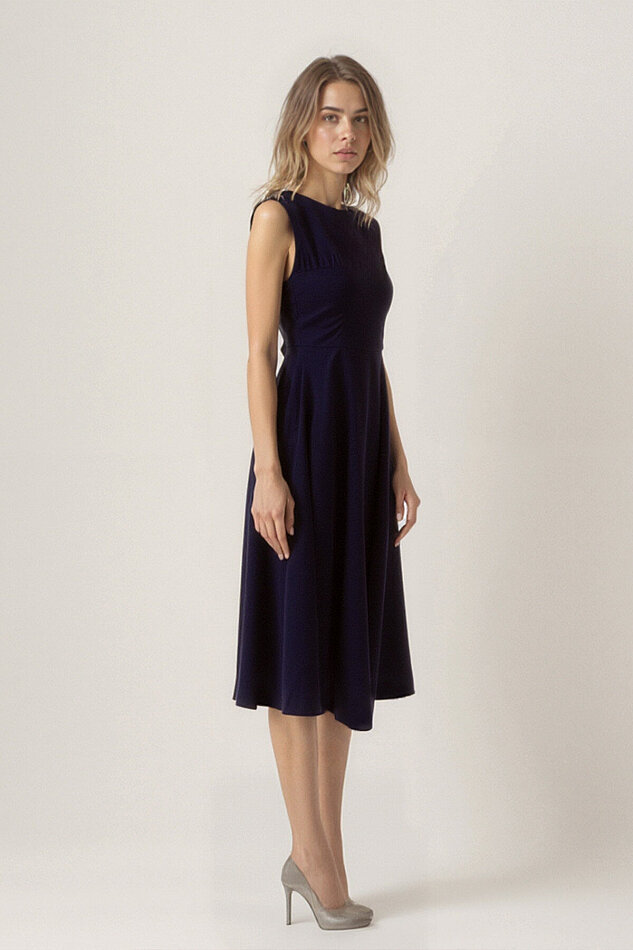 Sıfır Kol Modal Kumaş Midi Elbise - 7