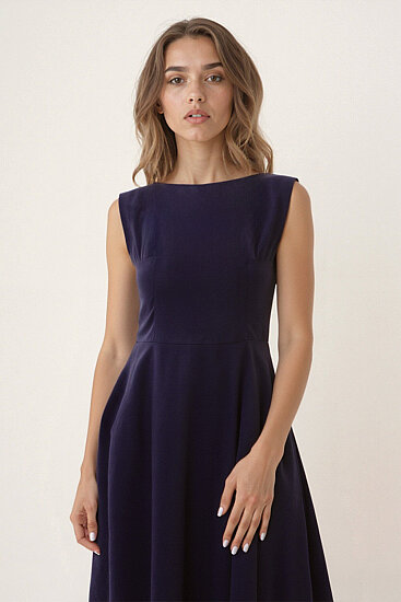 Sıfır Kol Modal Kumaş Midi Elbise - 8