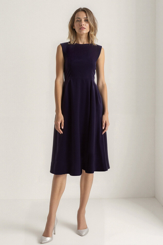 Sıfır Kol Modal Kumaş Midi Elbise - 6