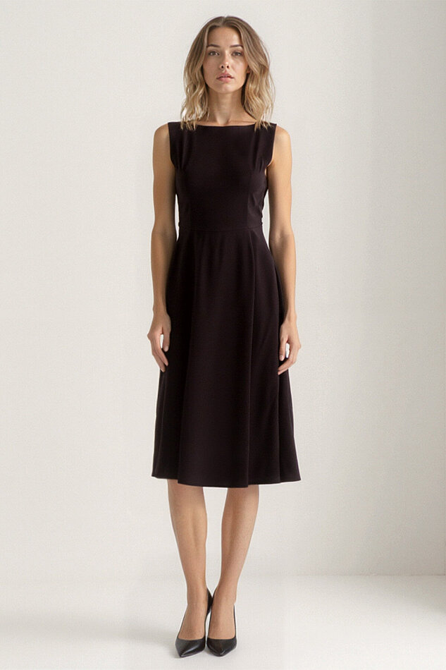 Sıfır Kol Modal Kumaş Midi Elbise - 12