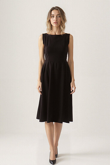 Sıfır Kol Modal Kumaş Midi Elbise - 15