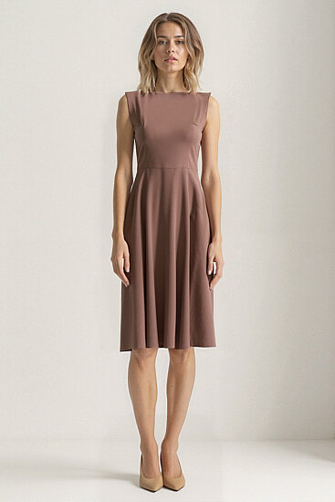 Sıfır Kol Modal Kumaş Midi Elbise - 18