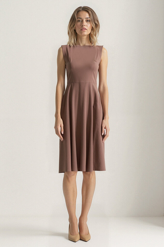 Sıfır Kol Modal Kumaş Midi Elbise - 18