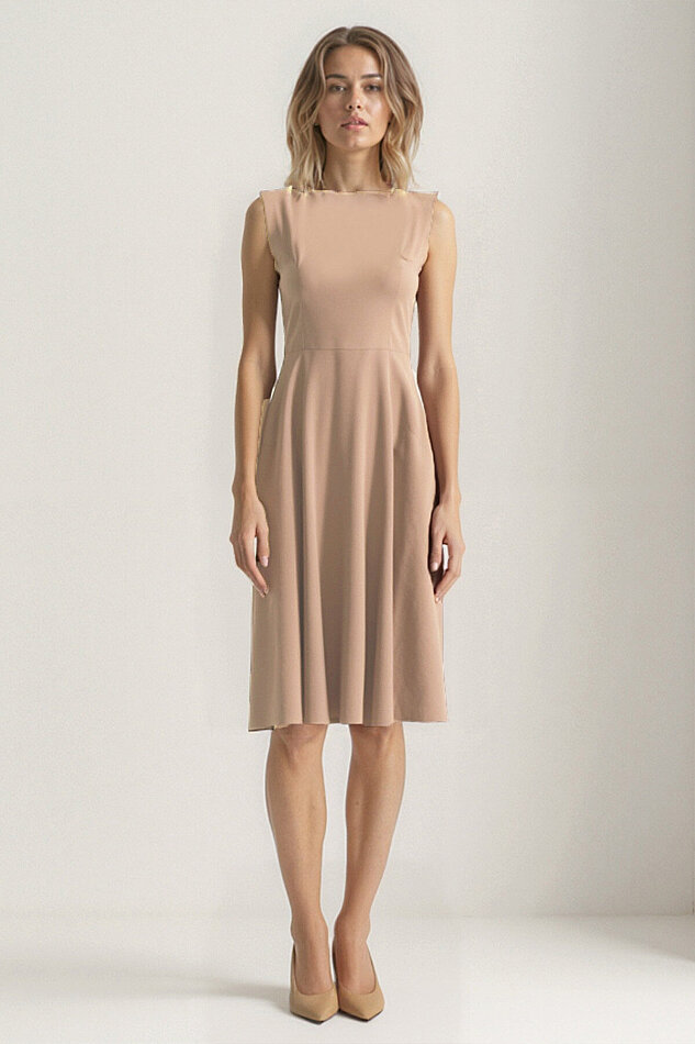 Sıfır Kol Modal Kumaş Midi Elbise - 27