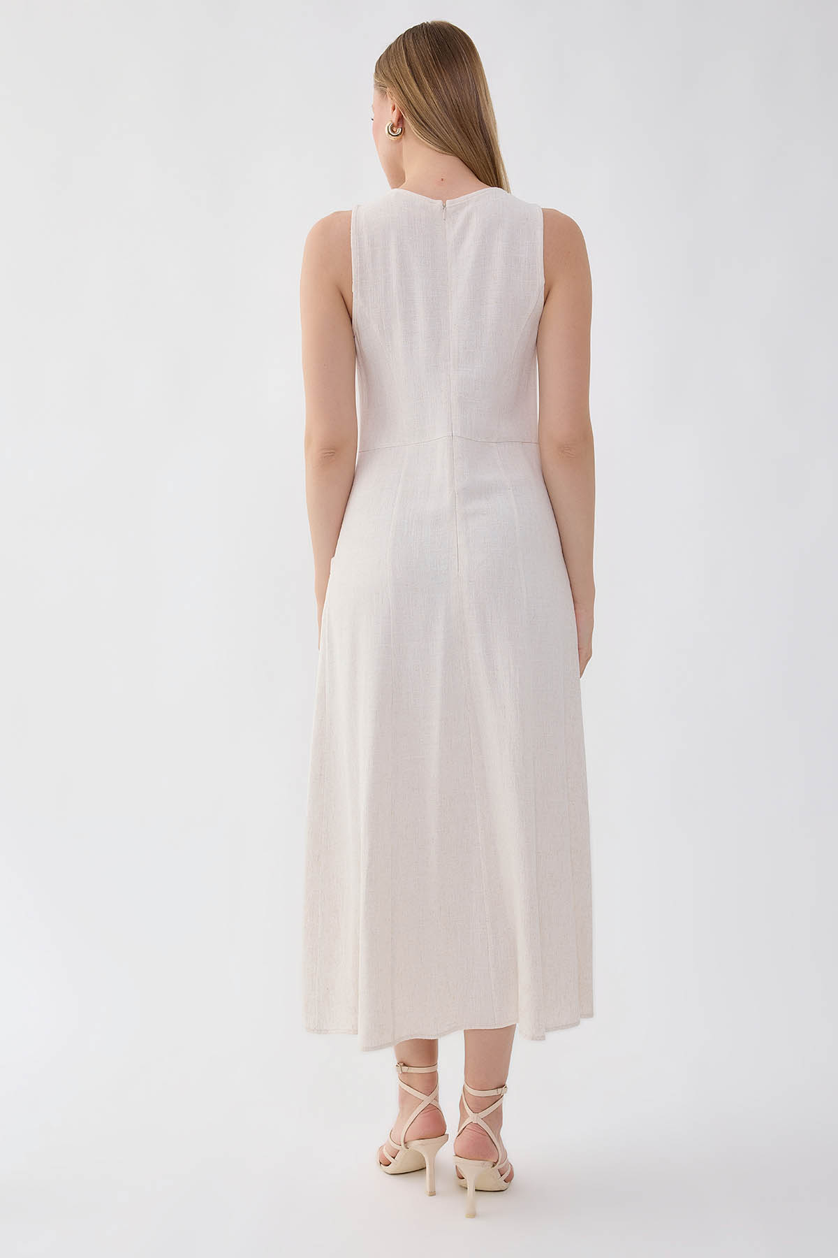 Sıfır Kol Önü Cepli Elbise - Thumbnail