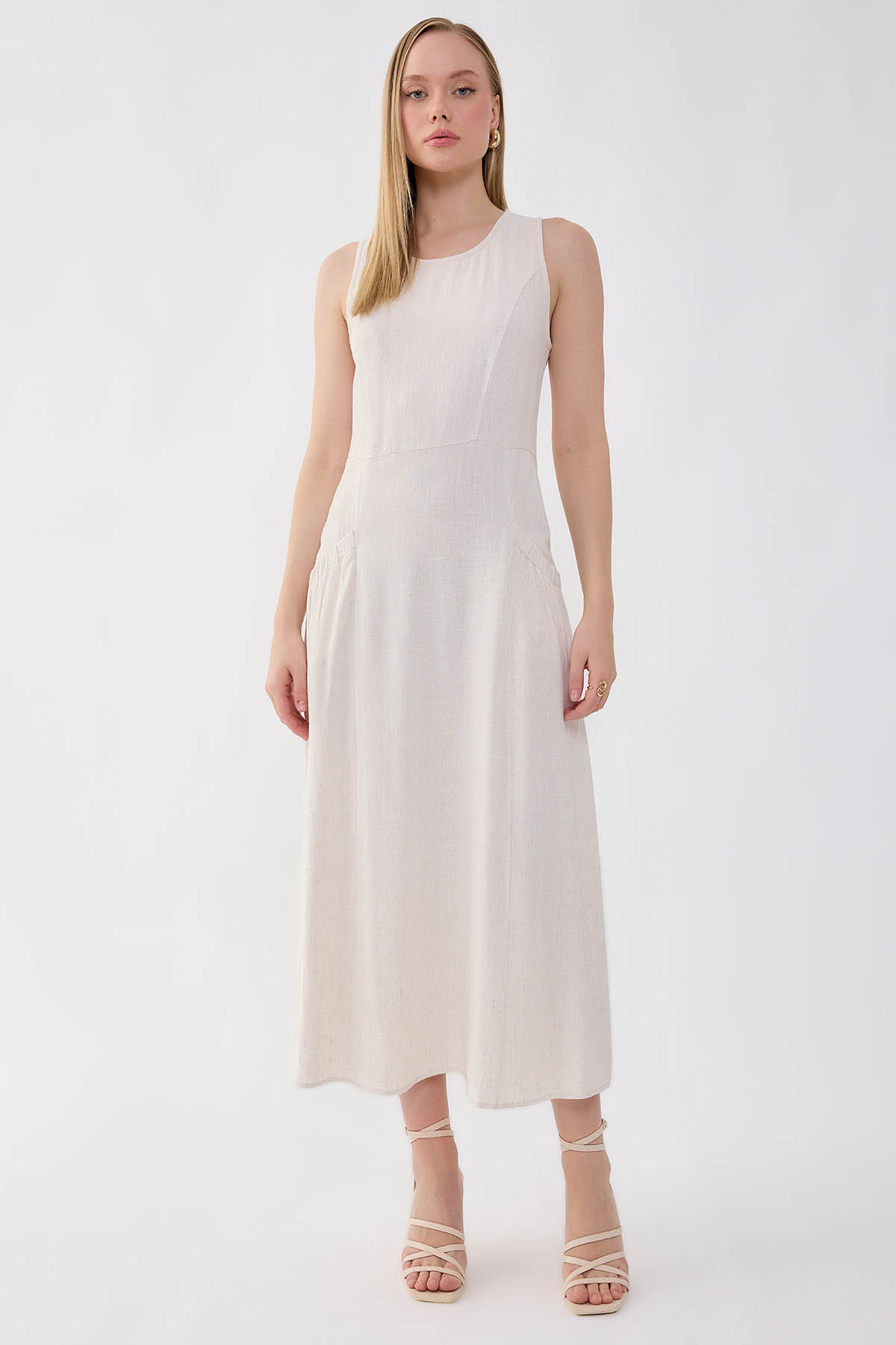 VİTRİN - Sıfır Kol Önü Cepli Elbise