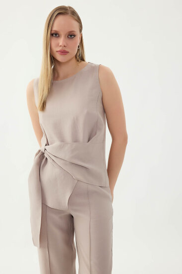 Sıfır Kol Önü Detaylı Bluz - 2