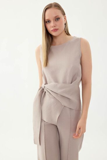 Sıfır Kol Önü Detaylı Bluz - 3