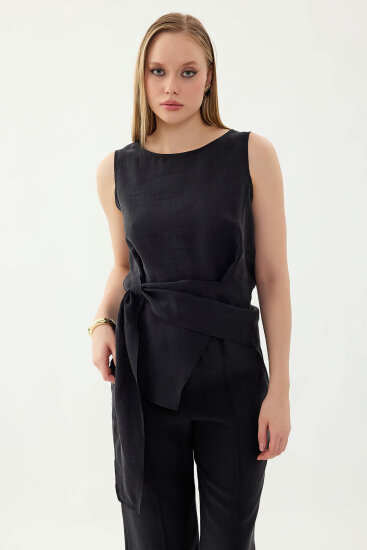 Sıfır Kol Önü Detaylı Bluz - 33