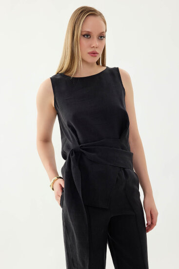 Sıfır Kol Önü Detaylı Bluz - 35