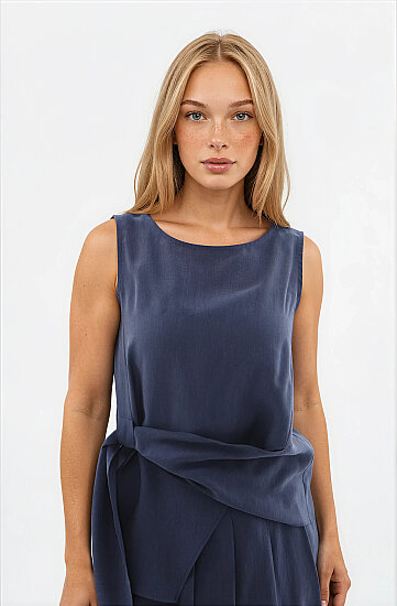 Sıfır Kol Önü Detaylı Bluz - 38