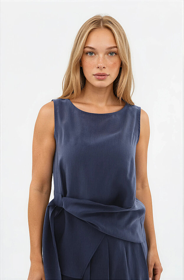 Sıfır Kol Önü Detaylı Bluz - 38