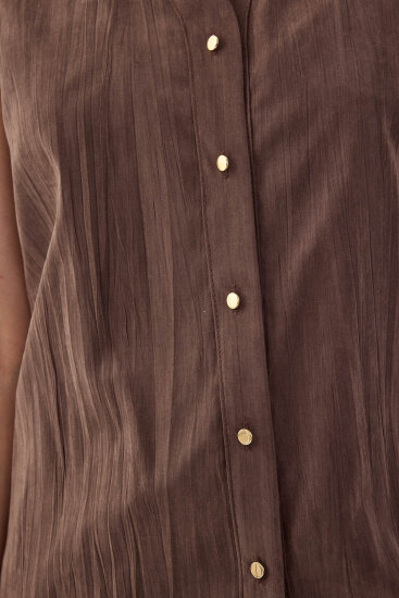 Sıfır Kol Önü Düğmeli Bluz - 37