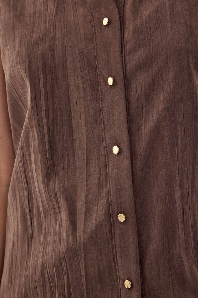 Sıfır Kol Önü Düğmeli Bluz - 37