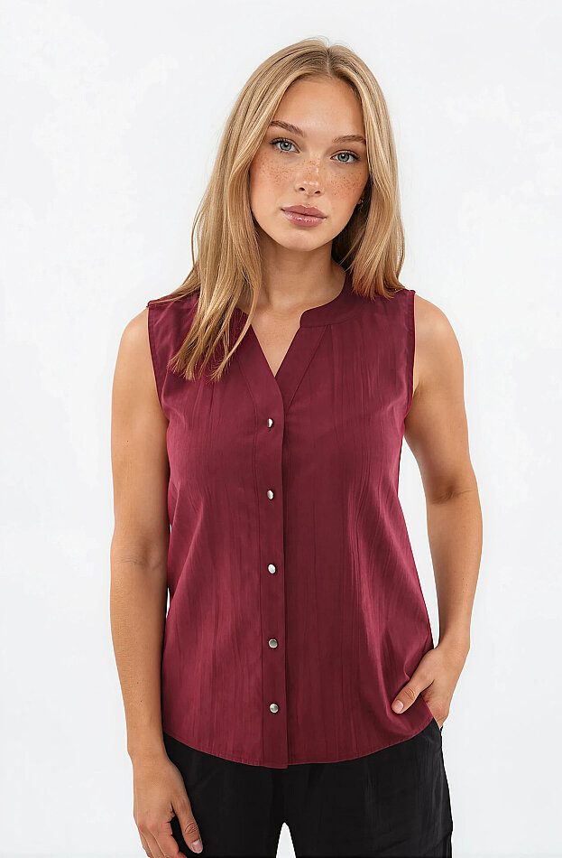 Sıfır Kol Önü Düğmeli Bluz - 38